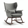Rocking chair with ergonomic design fabric upholstery and wooden base 80 x 70 x 100cm