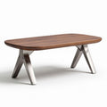 Wooden coffee table with stainless steel legs 120 x 60 x 45cm
