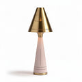 Brass and pink ceramic table lamp for home decor 15 x 15 x 30cm