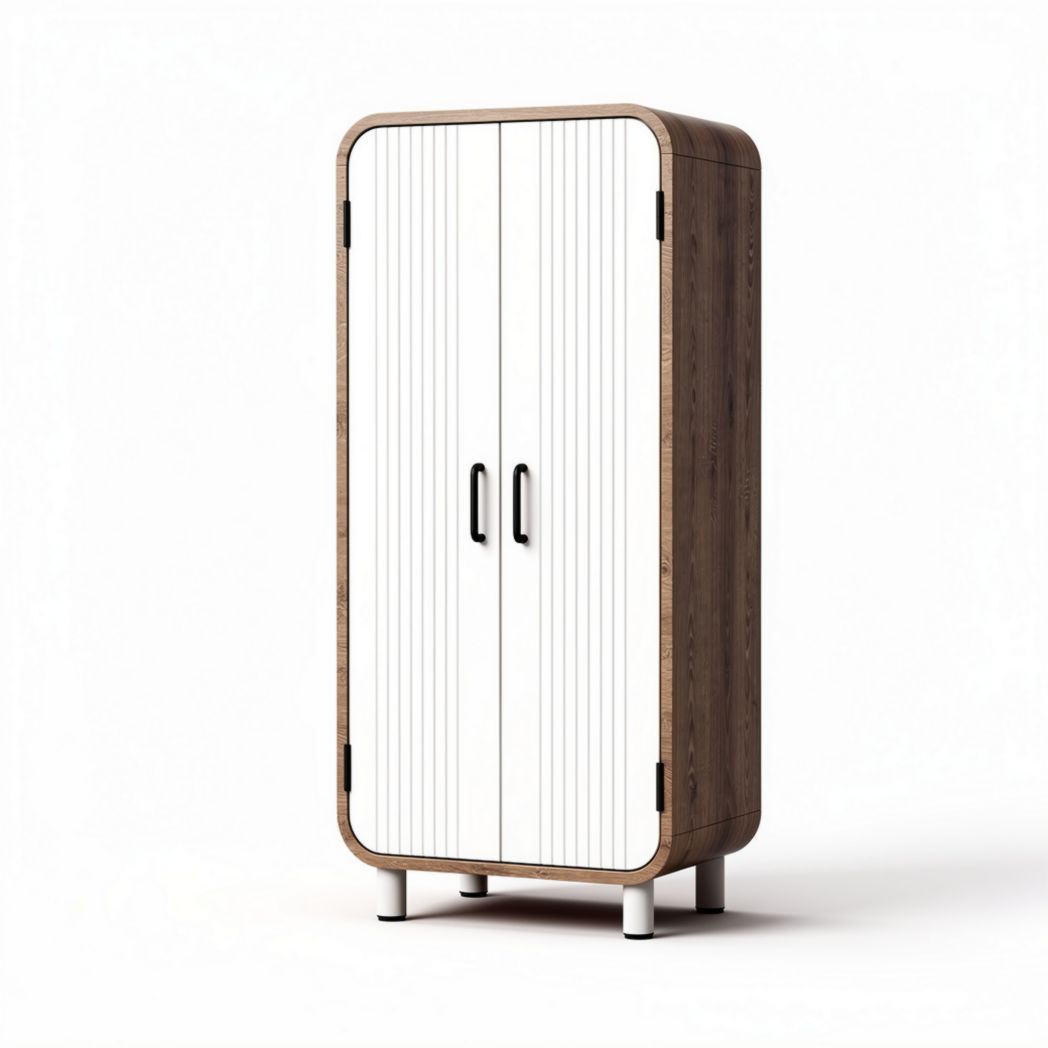 White double door storage cabinet for home or office use 80 x 40 x 180cm