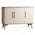 Wooden side cabinet with two drawers and two doors in off-white finish 80 x 40 x 85cm