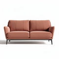 Modern two-seater sofa with fabric upholstery and metal legs in terracotta color 180 x 85 x 75cm