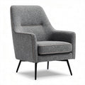Fabric upholstered accent chair in gray with metal legs 75 x 80 x 90cm